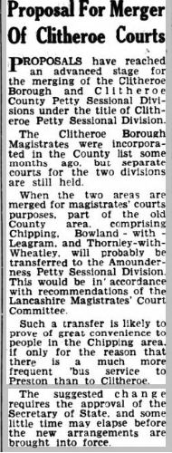 1952-11-14 merger of Clitheroe Courts